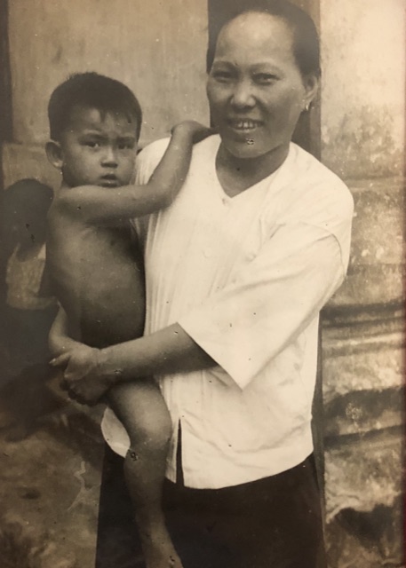 An adult and a child