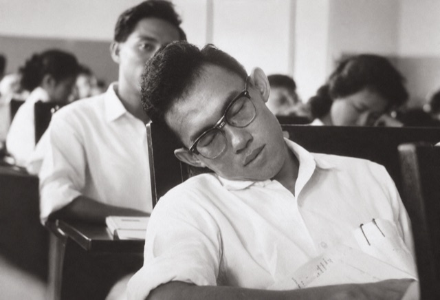 A quiet moment in a classroom