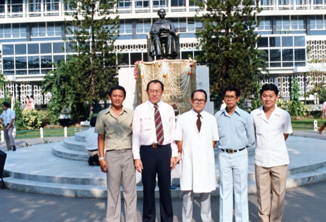 A group by a monument
